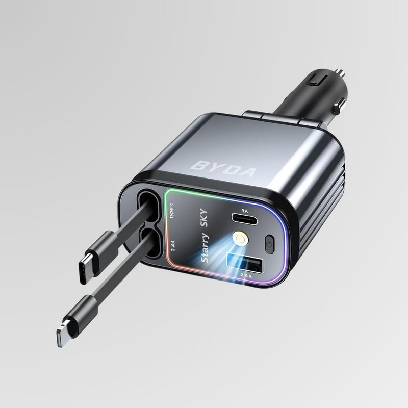 Starlight cargador retráctil 4 en 1 con carga rápida para auto Chile